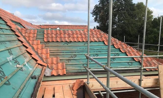 Completed roofing work in Bintree Norfolk